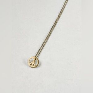 Dogeared gold peace sign necklace (17” chain)